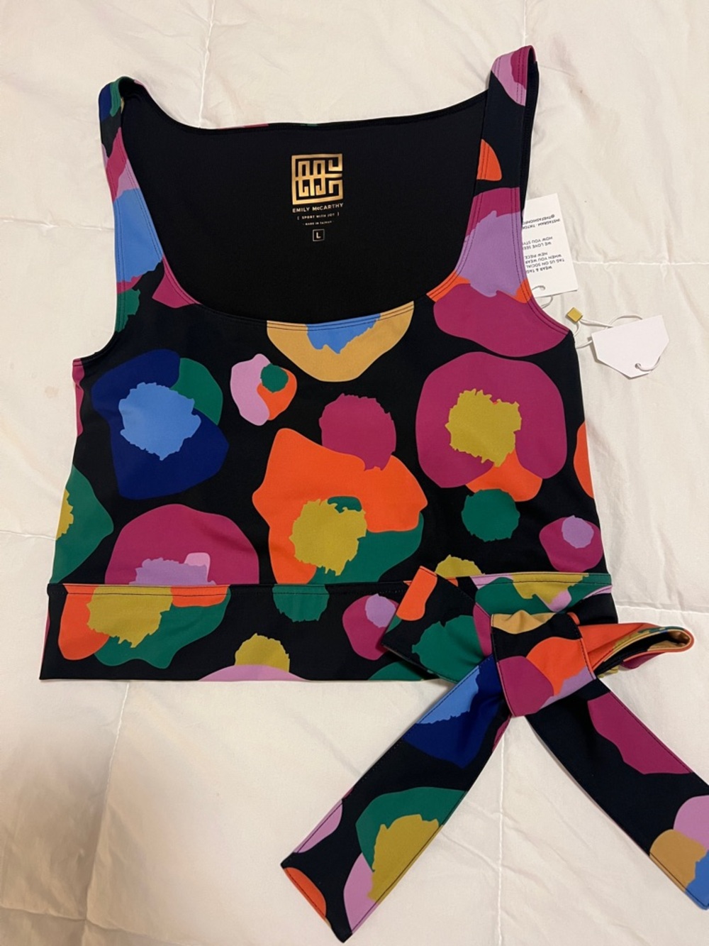 NWT Emily McCarthy Pop Cheetah Sports Bra L